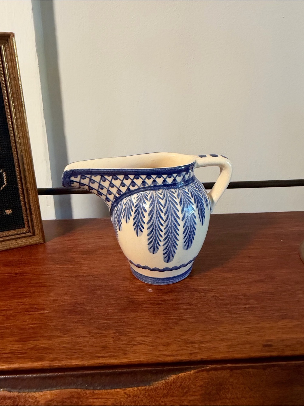 Small hand painted polish pottery creamer